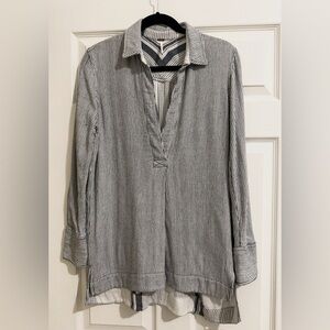 Free People Navy and White Striped Top